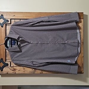 John Lennon Brown Dots Cotton Stretch Men's Shirt Size Med